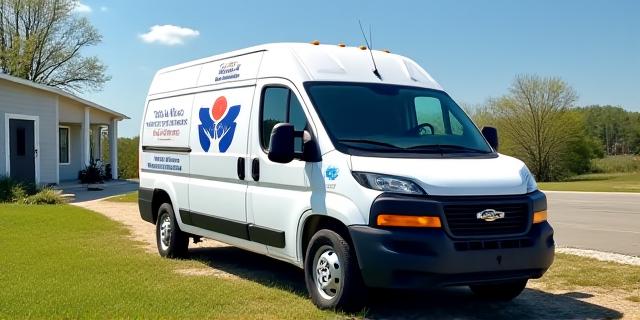 Temperature-controlled pharmaceutical delivery van in Mississippi